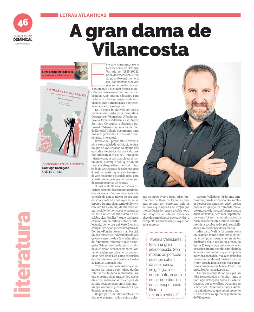 Velaquí un libro de Santiago Cortegoso e Rosa de Cabanas co que podedes achegarvos á figura da escritora rexurdimentista Avelina Valladares.