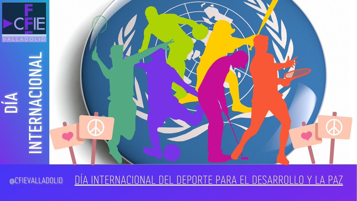 CFIE VALLADOLID (@cfievalladolid) on Twitter photo ☮️🏃☮️Día internacional del Deporte para el Desarrollo y la paz.
Promovido por Naciones Unidas.
🌏Transcender fronteras
🟰Inclusión social 🧑🦽
🟰género
🟰razas
🟰edades 👩👧👦
#InnovaCyL <a href="/educacyl/">Educación JCyL</a> <a href="/edufis/">Alison W. P. Pering</a>
Recursos:👇 un.org/es/observances… ☮️🏃☮️Día internacional del Deporte para el Desarrollo y la paz.
Promovido por Naciones Unidas.
🌏Transcender fronteras
🟰Inclusión social 🧑🦽
🟰género
🟰razas
🟰edades 👩👧👦
#InnovaCyL <a href="/educacyl/">Educación JCyL</a> <a href="/edufis/">Alison W. P. Pering</a>
Recursos:👇 un.org/es/observances…