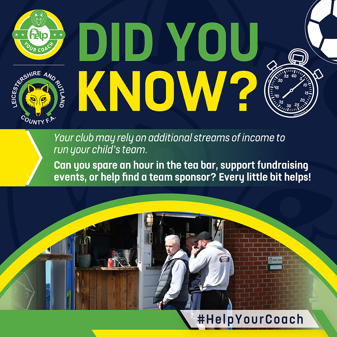 Your club may rely on fundraising and sponsorships to keep the team running. 🌟

Can you lend a hand in the tea bar, support fundraising events, or help find a team sponsor? 🍵💰

Every little bit helps! ⚽

#HelpYourCoach