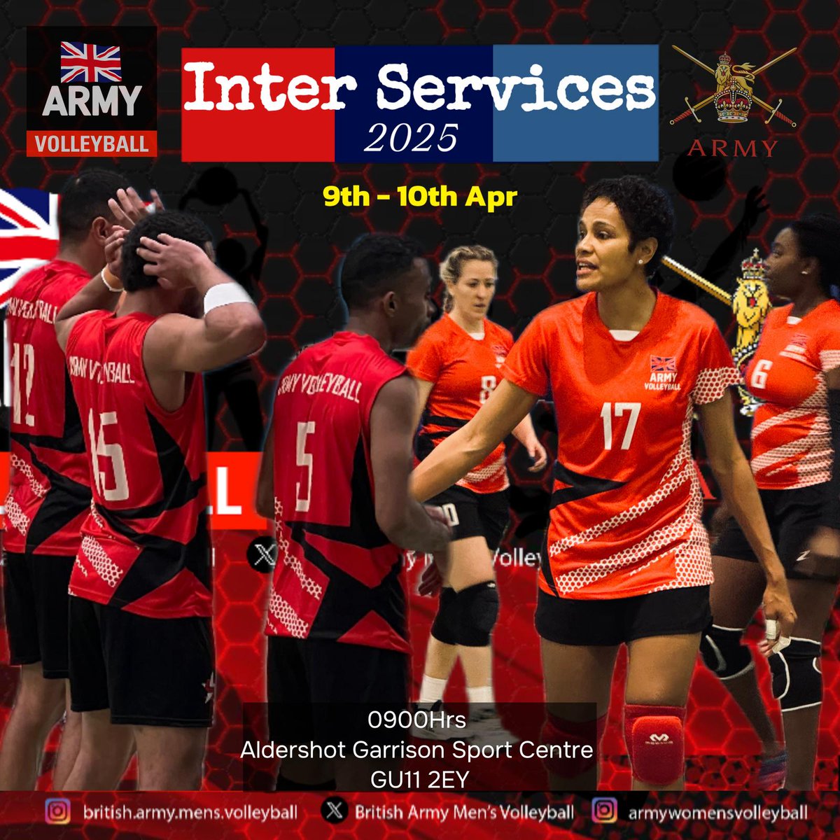 British Army Men's Volleyball (@britisharmymen1) on Twitter photo The reigning champions are back.
We return to the court for the 2025 Inter Services Championship.
9-10 April at the AGSC.
You’ve seen us conquer - now watch us do it again.
<a href="/VballEngland/">Volleyball England</a> <a href="/ArmySportASCB/">Army Sport</a> The reigning champions are back.
We return to the court for the 2025 Inter Services Championship.
9-10 April at the AGSC.
You’ve seen us conquer - now watch us do it again.
<a href="/VballEngland/">Volleyball England</a> <a href="/ArmySportASCB/">Army Sport</a>