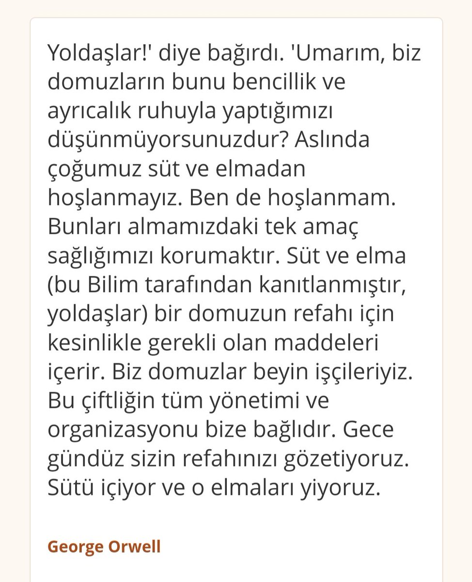 Murat Karaoğlan (@muratkaraogla11) on Twitter photo <a href="/esenol/">Esin Davutoğlu Şenol</a> George Orwell'ın Hayvan Çiftliğini okumadan kimse oy kullanmamalı... <a href="/esenol/">Esin Davutoğlu Şenol</a> George Orwell'ın Hayvan Çiftliğini okumadan kimse oy kullanmamalı...