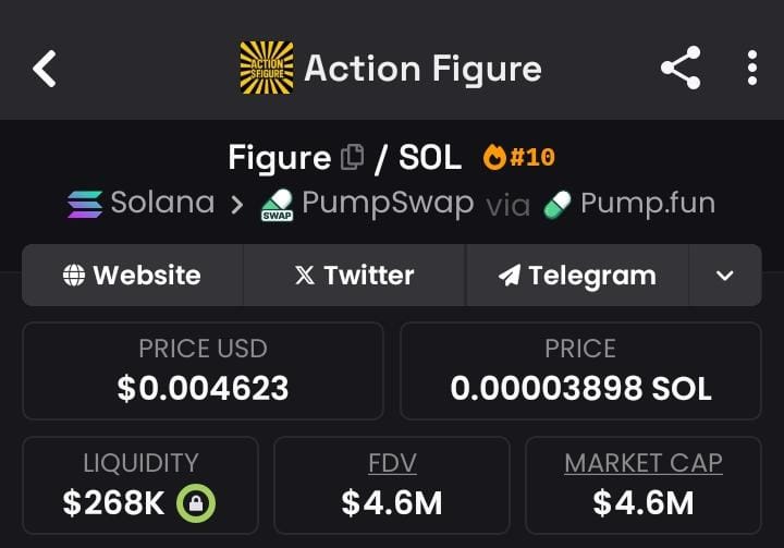 Called $Figure When the Mcap was at $1.1m now trading at $4.6m that's a 4x growth join my Alpha TG group for moonshot plays 🎯💥 

CA: 7LSsEoJGhLeZzGvDofTdNg7M3JttxQqGWNLo6vWMpump