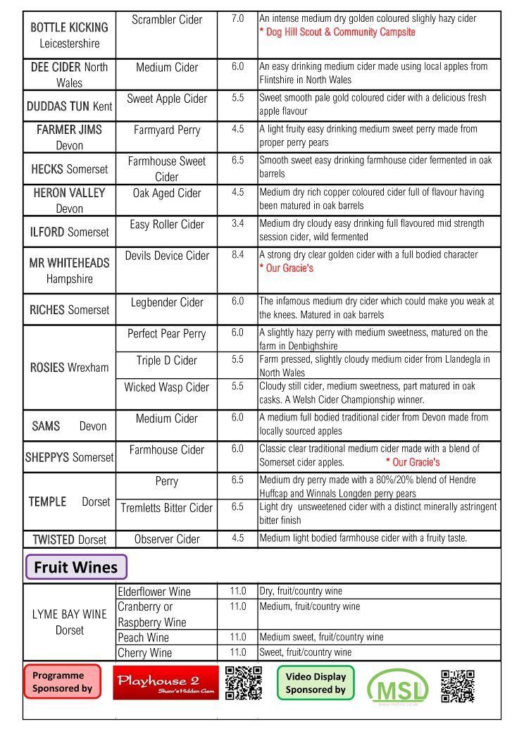 Anyone want our #beer and #cider lists?

Of course you do.

Queen Elizabeth Hall, Oldham - 11th &amp; 12th April.