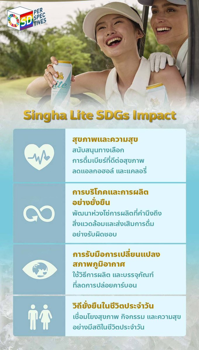 perspectives_sd's tweet photo. #SinghaLite = Lifestyle Choice ที่ใส่ใจสุขภาพ & โลก 🌍ไม่ใช่แค่เบียร์โลว์แคล! แต่คือทางเลือกที่ส่งเสริม #SDGs 💚 สุขภาพดี 🍃การผลิตอย่างยั่งยืน ♻️ลดคาร์บอนฟุตพรินต์ 🌿 เชื่อมโยงชีวิตประจำวันอย่างมีสไตล์ https://t.co/jwL0SOpG1X
#SDPerspectives #Sustainability #ESG #ResponsibleDrinking #singhagolfsquad #Singhabeer