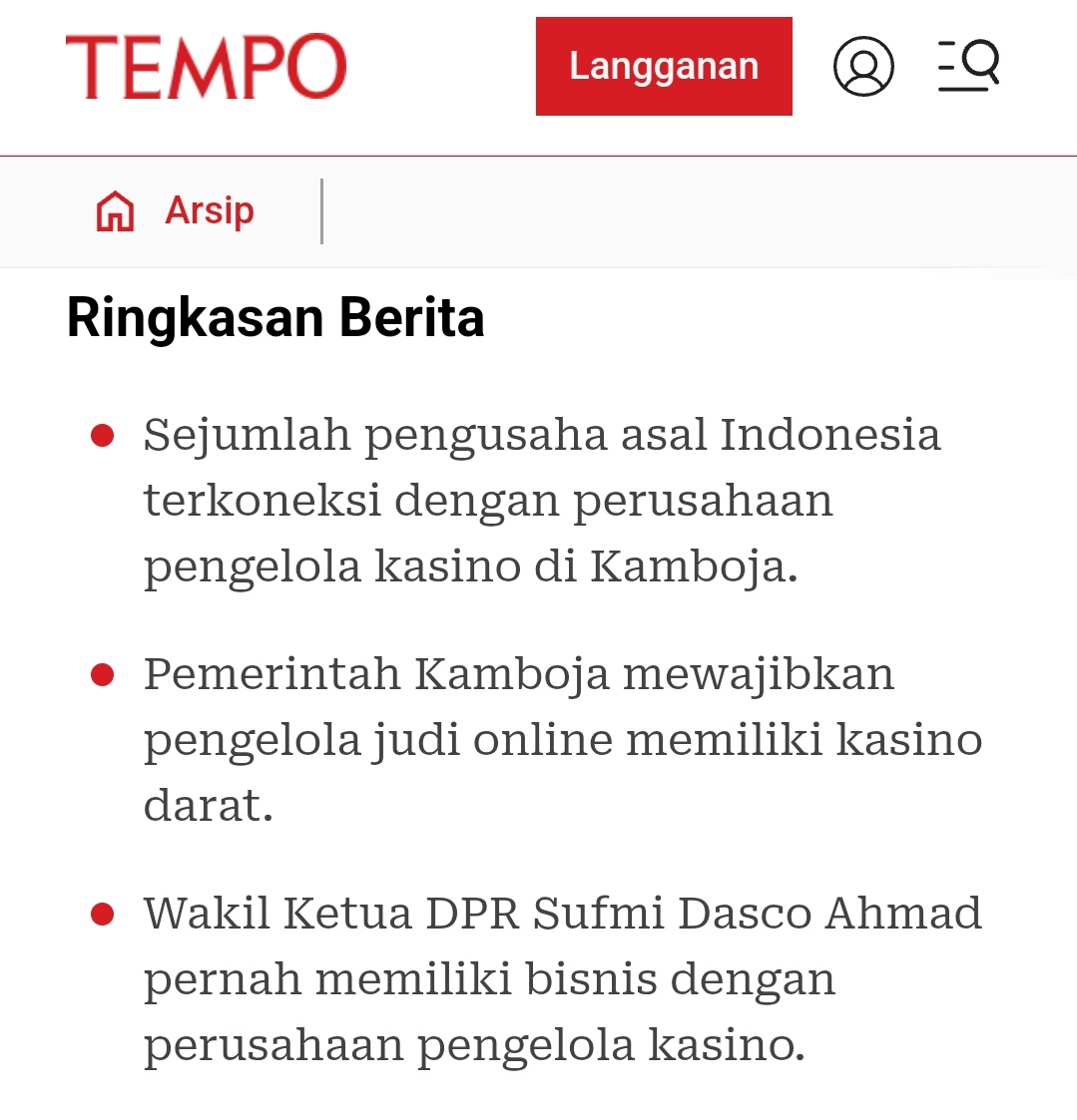 Tapi PDIP yg difitnah.🤦

Pengusaha dan Politikus Pengendali Judi Online di Kamboja.

Sejumlah pengusaha Indonesia berbisnis judi online di Kamboja. Nama Sufmi Dasco Ahmad mencuat.
tempo.co/arsip/bisnis-j…