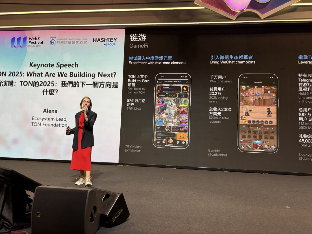 Bombie (@bombie_xyz) on Twitter photo At the "Web3 Festival 2024" in Hong Kong, <a href="/alenkaUQ/">Alenka | TON Foundation π</a>, Ecosystem Lead at <a href="/ton_blockchain/">TON π</a>, highlighted Bombie as a key part of TON's GameFi future. π
As a successful WeChat mini-game expanding to TON, Bombie demonstrates remarkable growth with 10M users and $20M revenue. π At the "Web3 Festival 2024" in Hong Kong, <a href="/alenkaUQ/">Alenka | TON Foundation π</a>, Ecosystem Lead at <a href="/ton_blockchain/">TON π</a>, highlighted Bombie as a key part of TON's GameFi future. π
As a successful WeChat mini-game expanding to TON, Bombie demonstrates remarkable growth with 10M users and $20M revenue. π