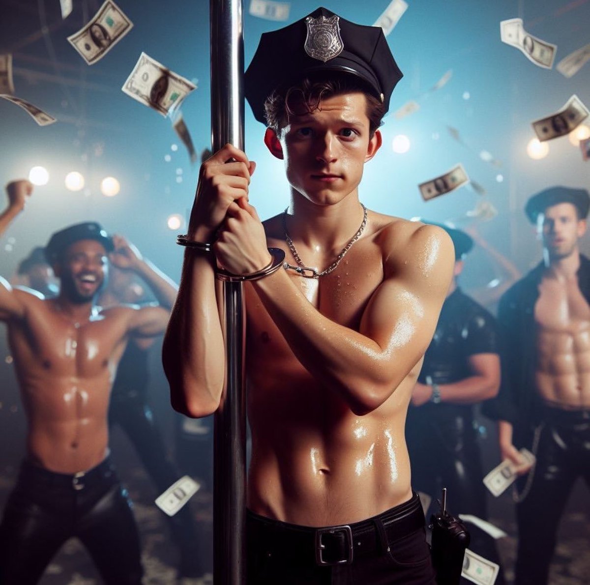 men_of_AI's tweet photo. Uh-oh, officer Tom has been naughty https://t.co/cIlQtoExwc