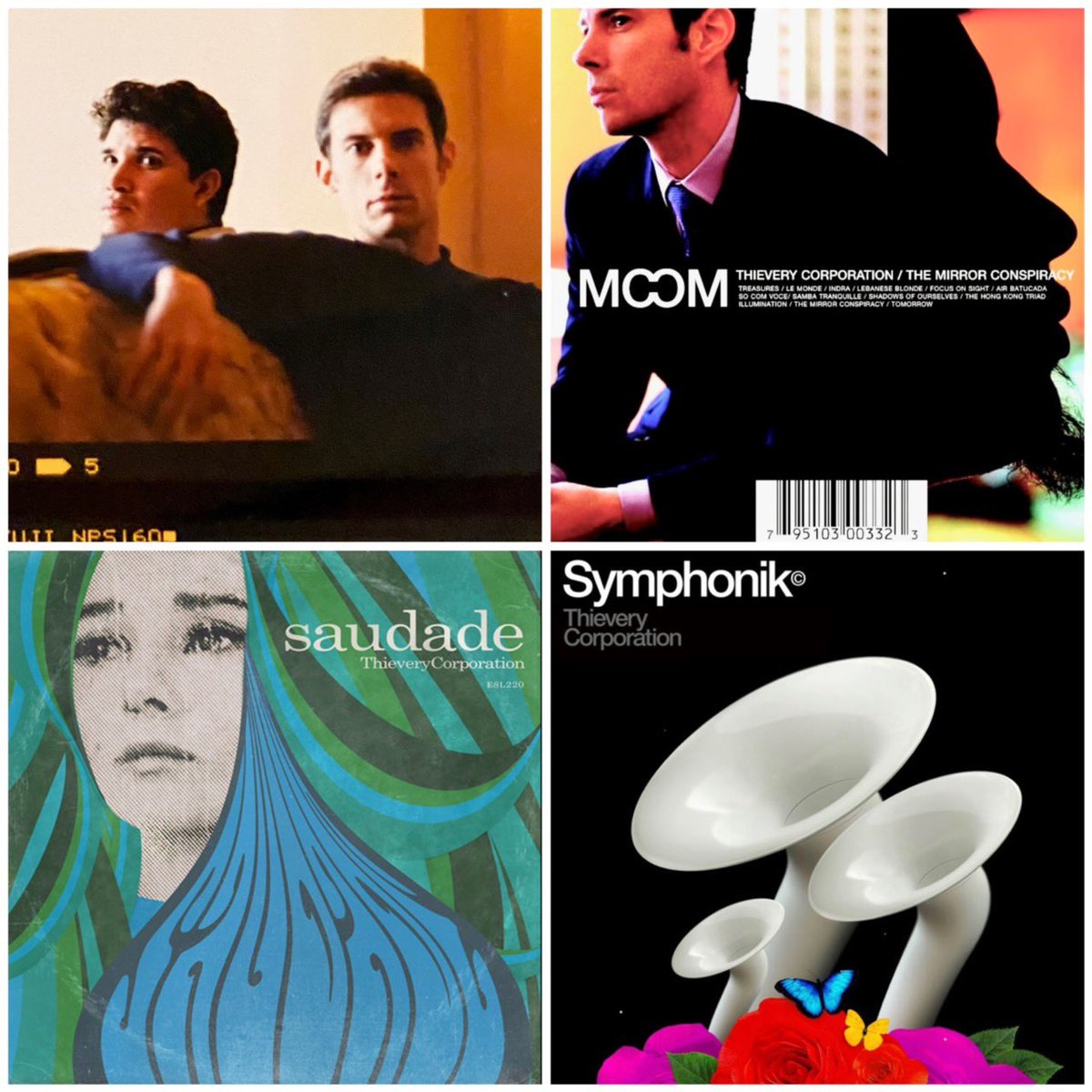 This spring, Thievery Corporation celebrated the anniversary of three classic albums!

🧡THE MIRROR CONSPIRACY 4/1/2000

💚SAUDADE 3/25/2014
           
🦋SYMPHONIK 4/3/2020
 
<a href="/EricHiltonMusic/">Eric Hilton</a> and <a href="/RobGarzaMusic/">GARZA</a> made some incredible memories as they created these timeless albums.