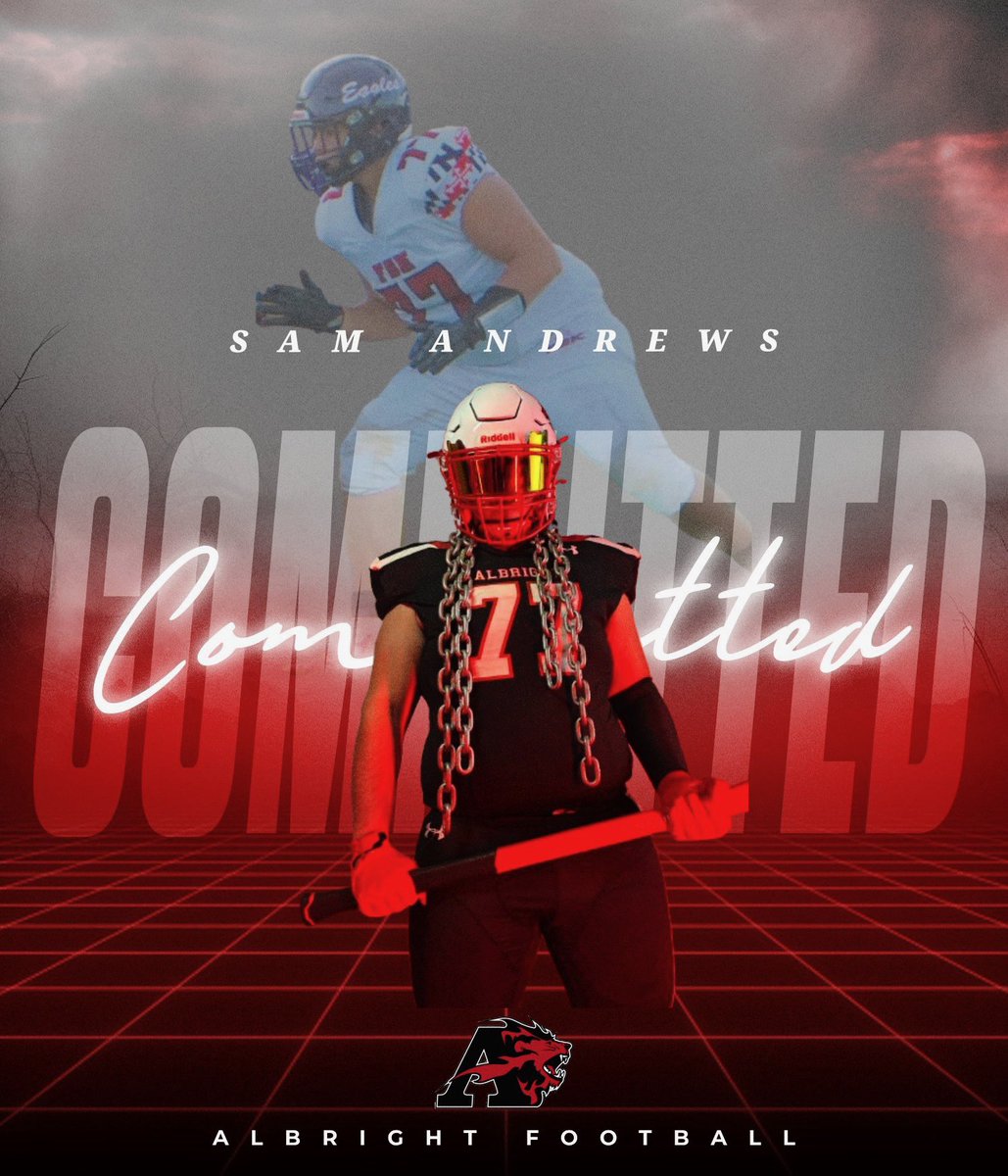 I’m excited to announce that I’ve officially committed to Albright College to continue my football journey on the line! I can’t wait to hit the field and be a  part of the team! #albright #lineman #nextchapter <a href="/Albright_FBall/">Albright Football</a> <a href="/CoachDetorie/">Joe Detorie</a> <a href="/CoachWeaverAC/">Coach Weaver-Albright College HFC</a>