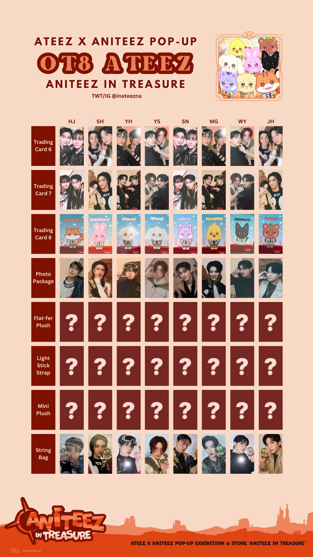 タレントカード ateez treasure popup ATEEZ ANITEEZ In Treasure POP UP Official MD Trading
