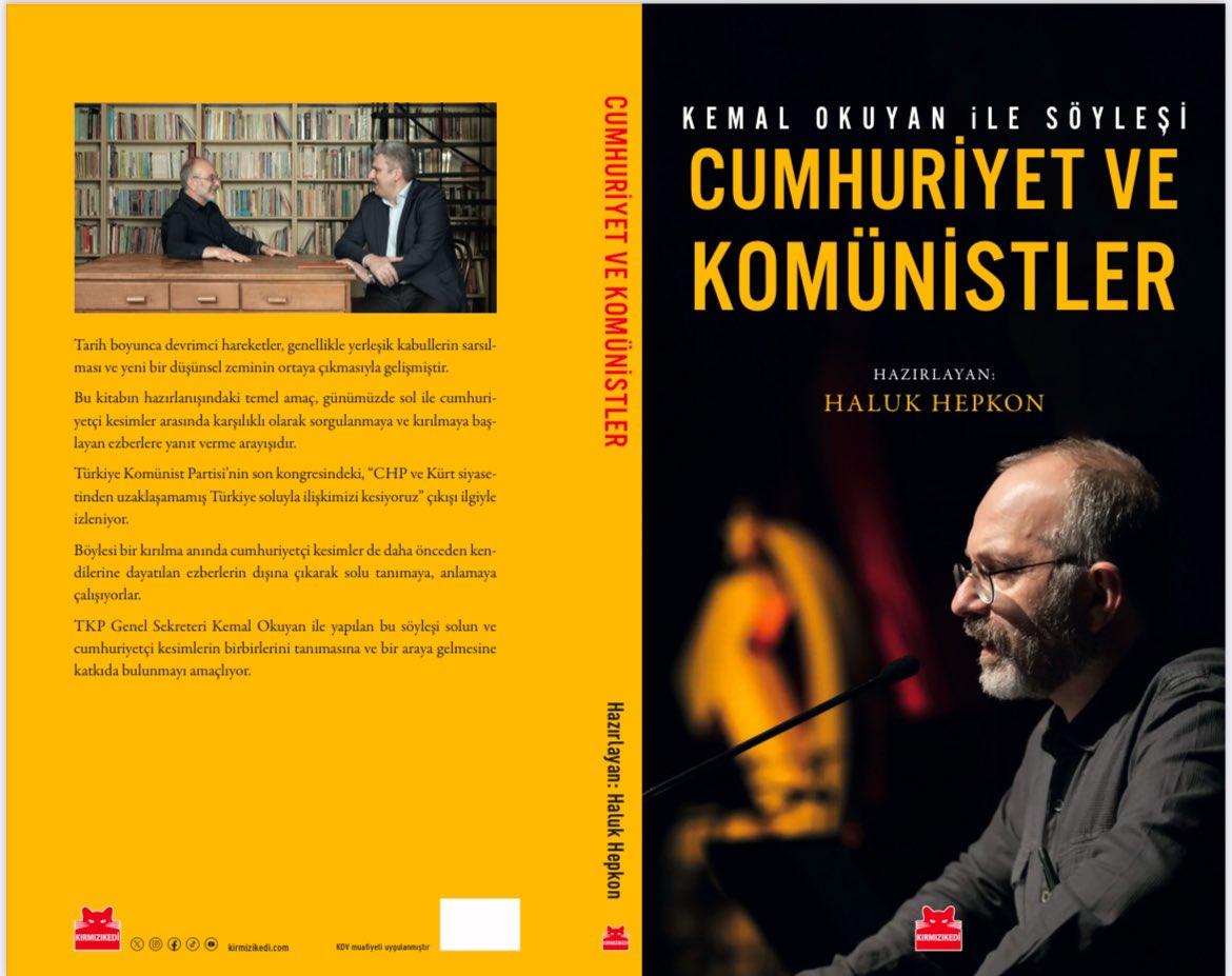halukhepkon's tweet photo. Günümüzün saflaşmalarına ışık tutacak ve ezberlerin yıkılmasına katkı sağlayacak bir kitap geliyor. "Cumhuriyet ve Komünistler"de Kemal Okuyan ile TKP'nin Cumhuriyet Devrimi'ne bakışını ve CHP, DEM ve diğer sol akımlarla ilgili değerlendirmelerini konuştuk. Çok tartışılacak... https://t.co/I0uGODL9LQ