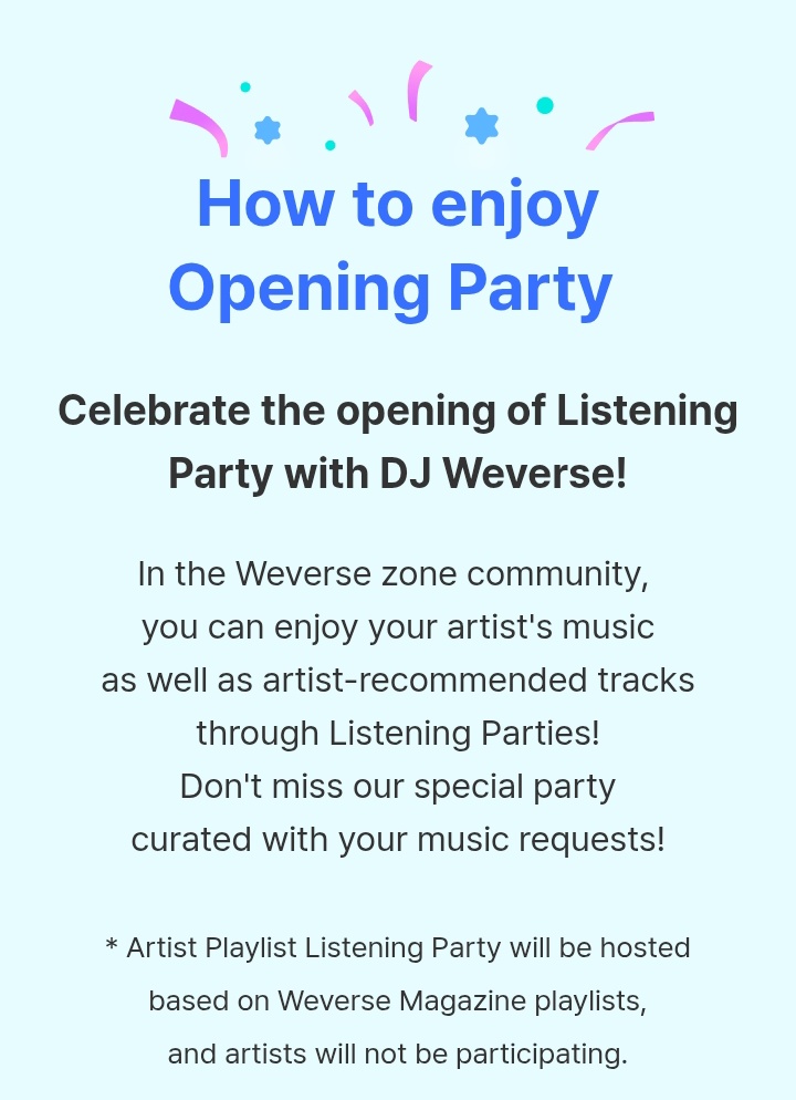 PurkiStreamTeam's tweet image. 📡 | #Weverse_ListeningParty 

Weverse has launched Listening Party where the fans are able to stream their artist music together 👏 

To commemorate, DJ Weverse will host an opening party which #PURPLE_KISS is included in Week 2! 

Save the date 💜

#Weverse #Weverse_Magazine