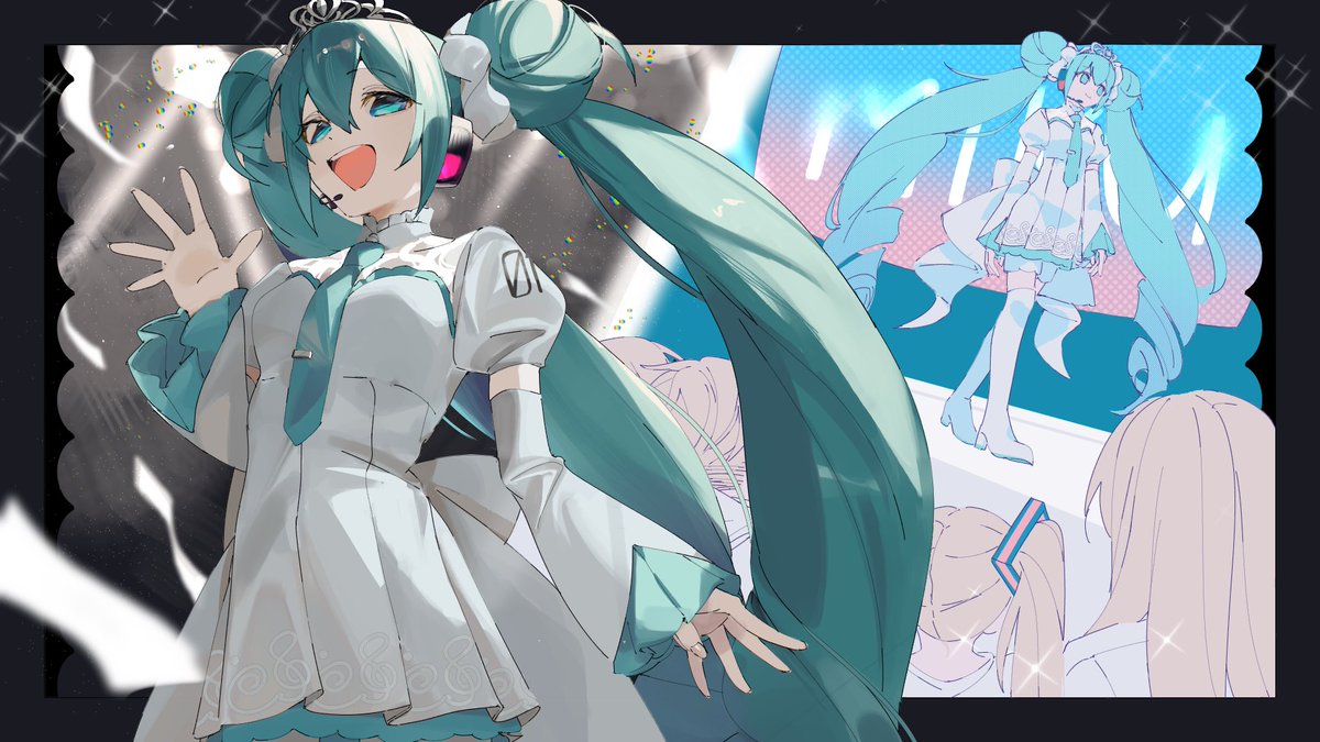 si01995787's tweet photo. ピアプロファッションショー間に合わなかった時の絵です… #初音ミク https://t.co/zOH3zCTjrQ