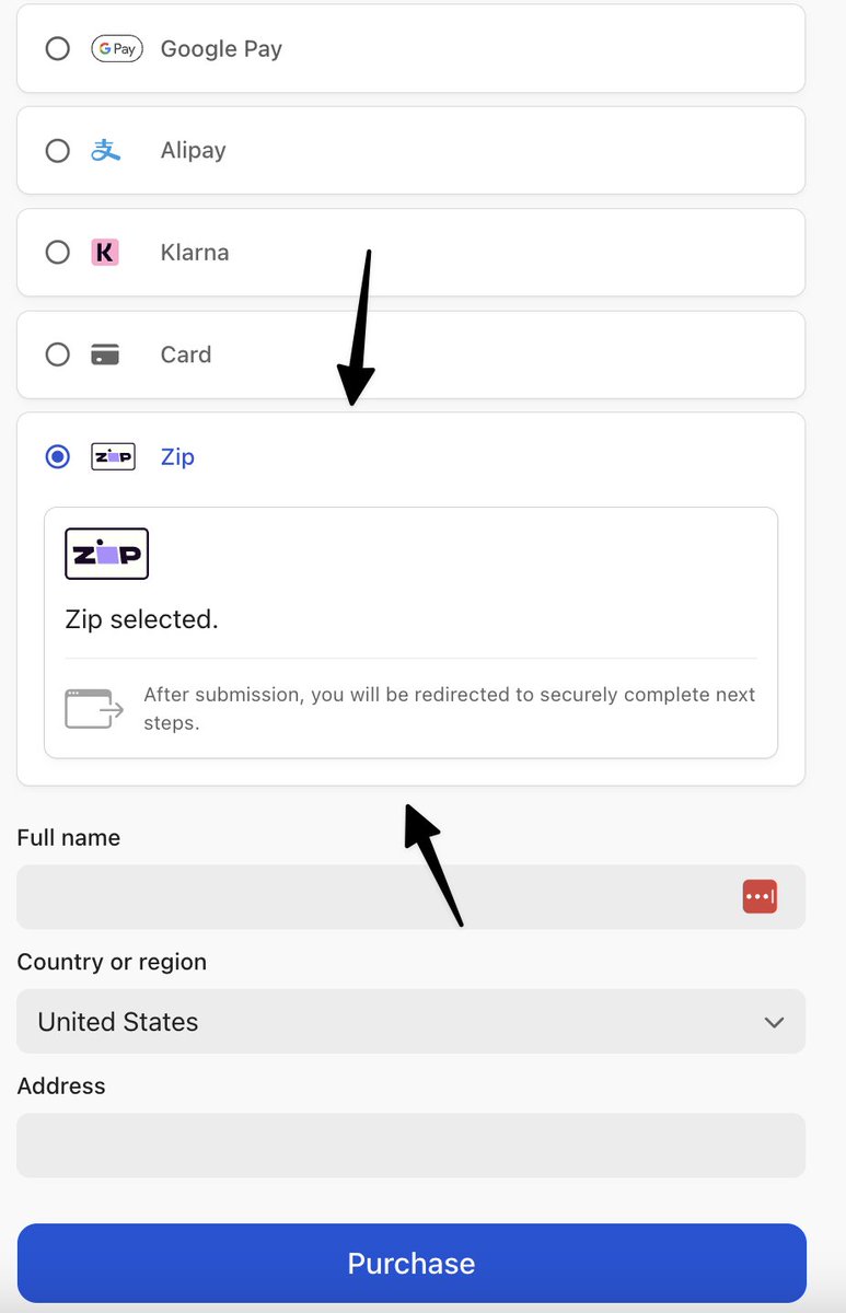 Zip Pay is now live on Whop!  

Zip provides financing for up to $1500 - and has much more lenient approval terms than other BNPLs

If you already have financing on Whop Payments, this will now pop up automatically!