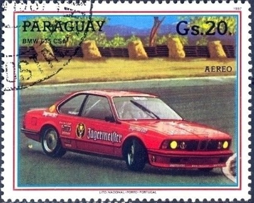 candvbmw's tweet photo. 1987 postage stamp from #Paraguay featuring the #BMW 635CSi https://t.co/aYdcdRAZKp