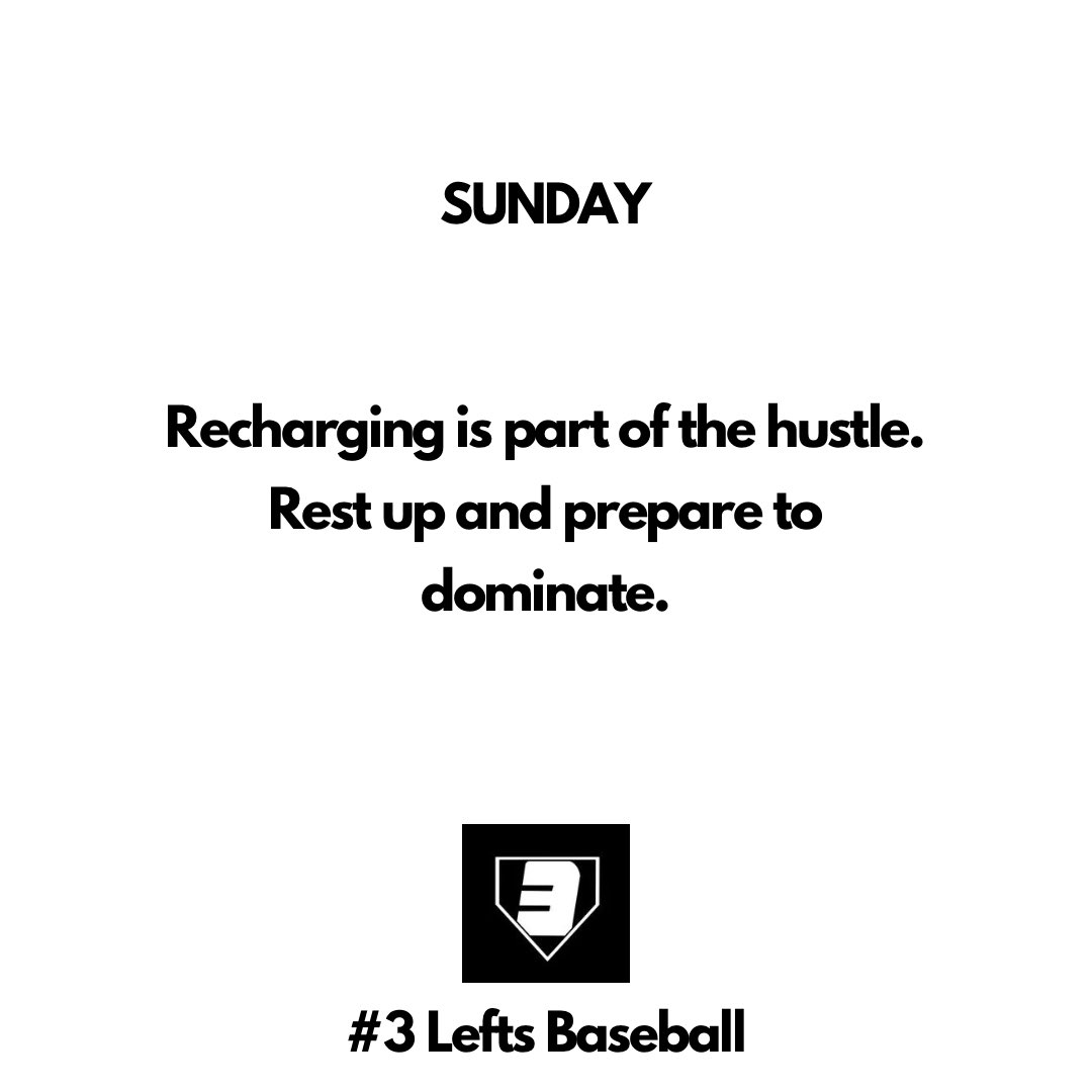 3leftsbaseball's tweet photo. Rise &amp; Grind: Recharging is part of the hustle. Rest up and get ready to dominate tomorrow! ⚾💪🔥 #RecoveryDay #BallplayerMentality #NextPitchMindset https://t.co/837Z7vrXFY