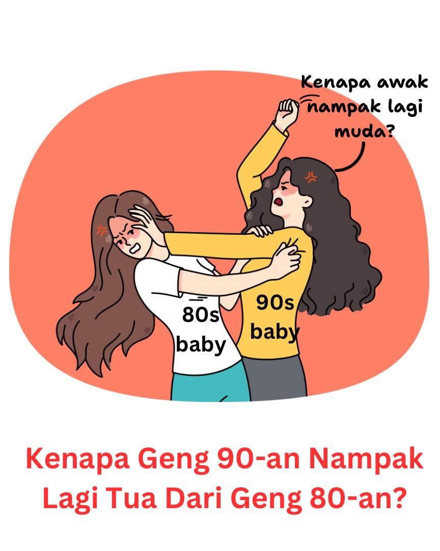 health_malaysia's tweet photo. Di media sosial, ramai mula perasan. Geng 80-an nampak lebih muda, geng 90-an pula cepat nampak matang. Kenapa?

Dulu, budak 80-an balik sekolah, campak beg, terus main kejar-kejar, panjat pokok.

Thread. https://t.co/dTSelBeRLx