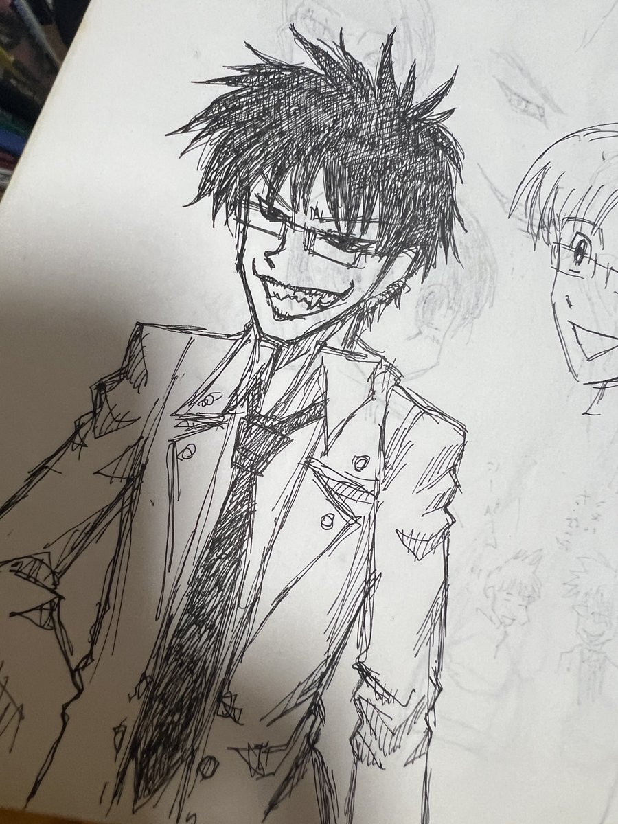 フリフラの深町くんはこんなデザインにしようかなとも思ってた。
後にこのデザインをちょい変えてイモリ君になってゆく。 
