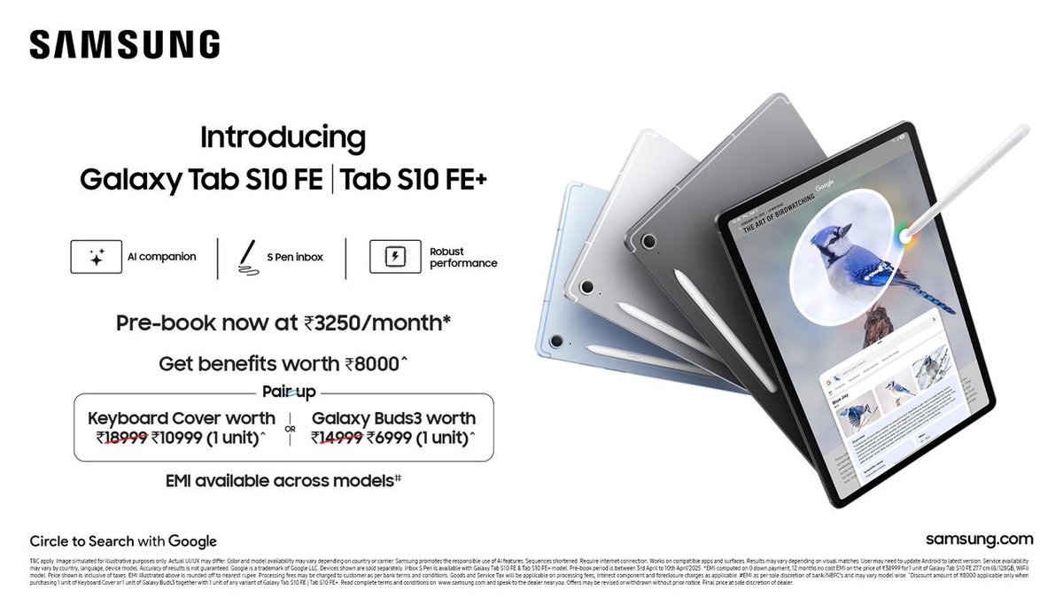 whyypurvi's tweet image. From seamless multitasking to cinematic binge-watching, the #GalaxyTabS10FESeries adapts to you. Performance meets versatility—only with Samsung.#GalaxyTab