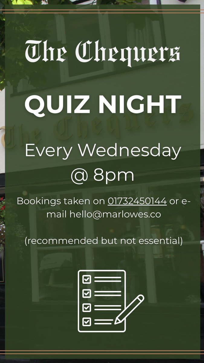 Join us for QUIZ NIGHT every Wednesday! 📝🍻 #Sevenoaks