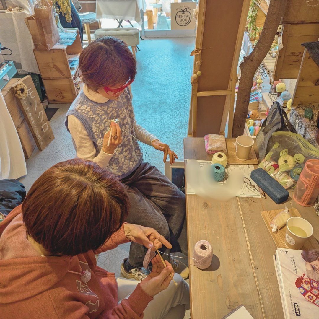 heartmum09's tweet photo. 2025.4.4 編み物カフェありがとうございました！

次回は4月18日(金)です🧶

 #ニットカフェ  #2co1  #nikoちいさな焼き菓子屋  #熊谷市 https://t.co/EKQZTPei2a
