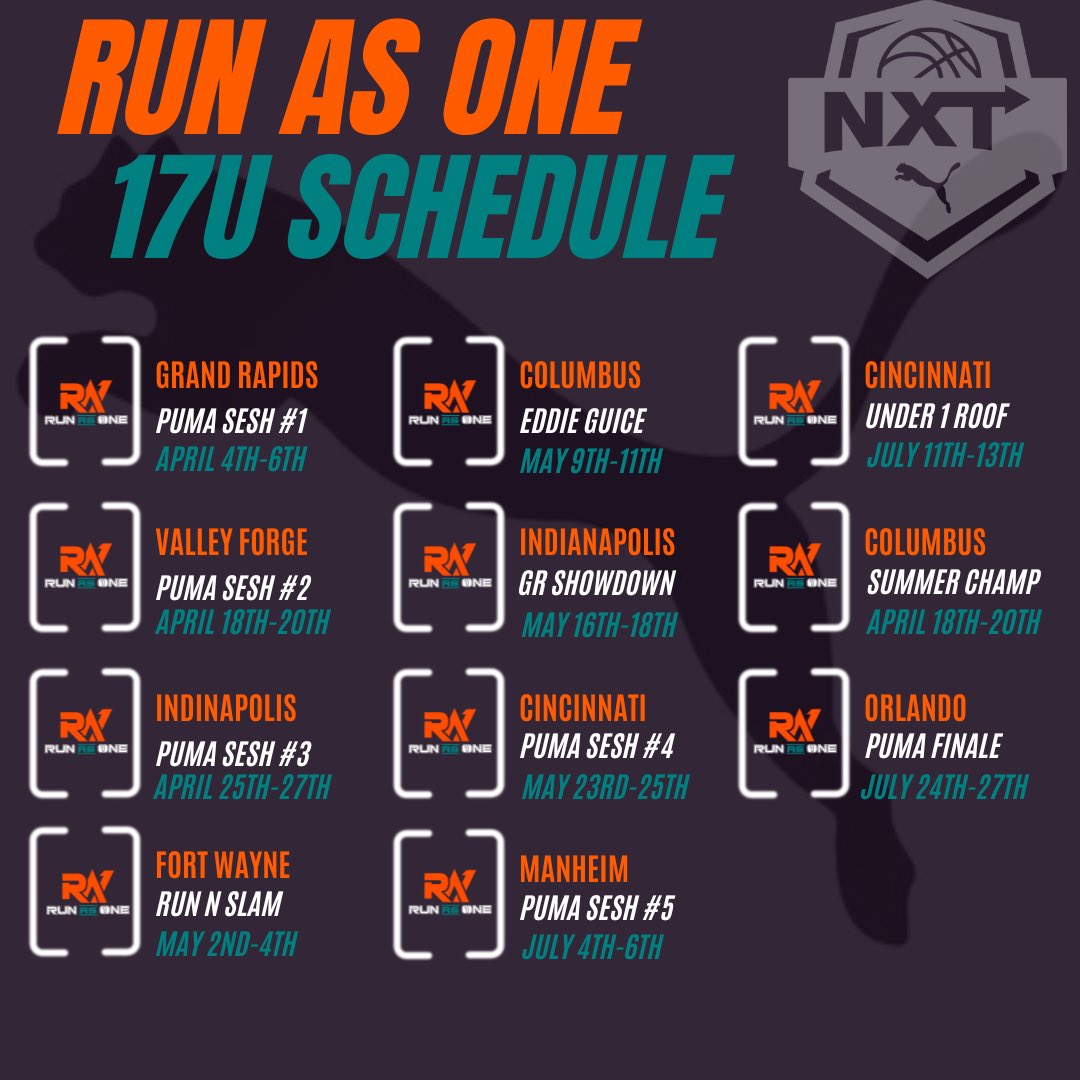 Nate Hudson (@natedagr34t) on Twitter photo Coaches!! I’m playing with Run as 1 in the PUMA circuit this spring/summer!! Here is my schedule‼️<a href="/RUNASONE2023/">RUN AS ONE</a> Coaches!! I’m playing with Run as 1 in the PUMA circuit this spring/summer!! Here is my schedule‼️<a href="/RUNASONE2023/">RUN AS ONE</a>