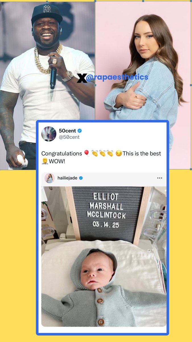 50 Cent congratulates Hailie on the birth of her son: “This is the best”