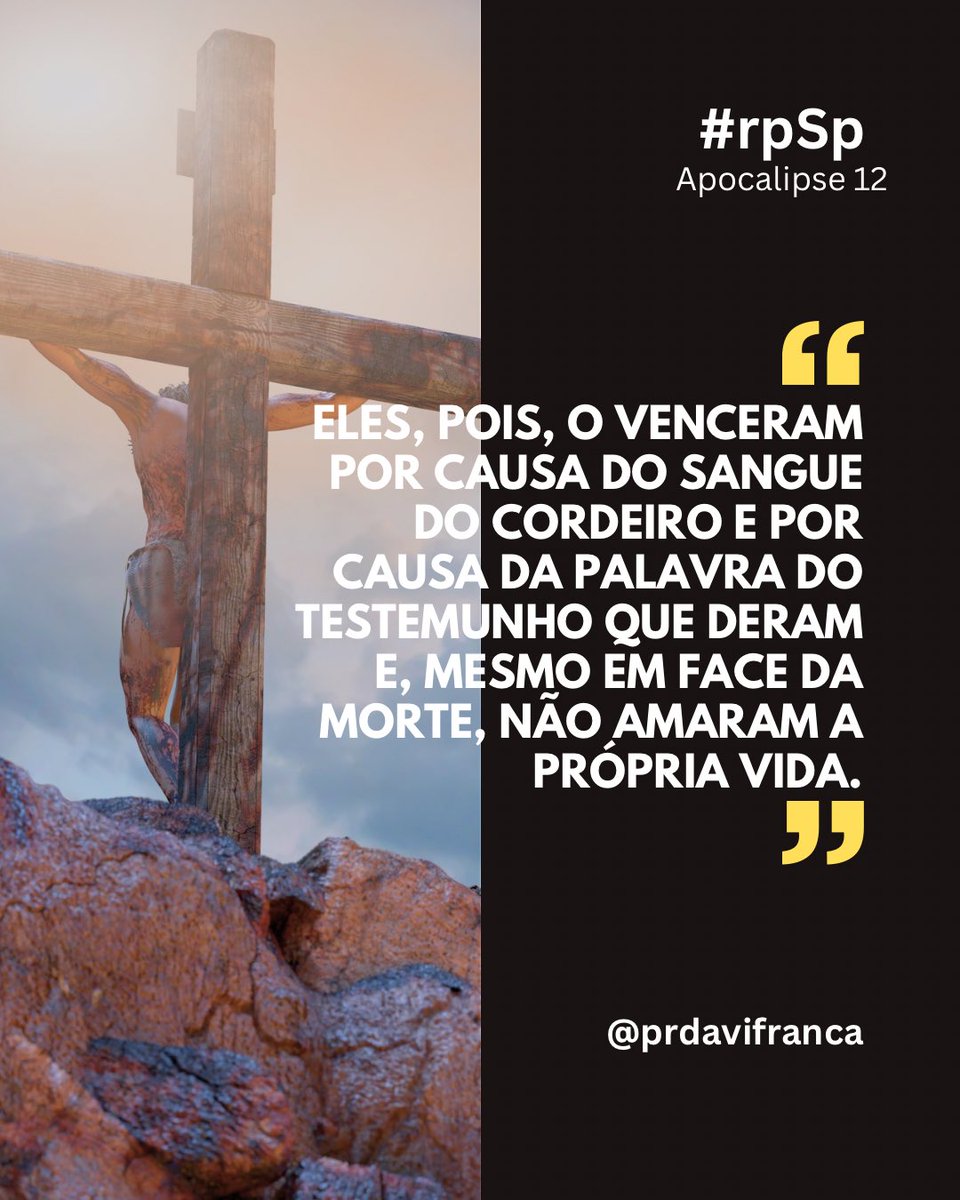 Davi França (@prdavifranca) on Twitter photo #rpSp | Apocalipse 12
A vitória final será dos que creem em Jesus, obedecem a Palavra e renunciam o eu mesmo em face da morte!
#Fé #Esperança #EuVou #Bíblia #Jesus <a href="/iasd/">Adventistas Brasil</a> <a href="/AdventistasBaSe/">Adventistas Bahia Sergipe</a> #rpSp | Apocalipse 12
A vitória final será dos que creem em Jesus, obedecem a Palavra e renunciam o eu mesmo em face da morte!
#Fé #Esperança #EuVou #Bíblia #Jesus <a href="/iasd/">Adventistas Brasil</a> <a href="/AdventistasBaSe/">Adventistas Bahia Sergipe</a>