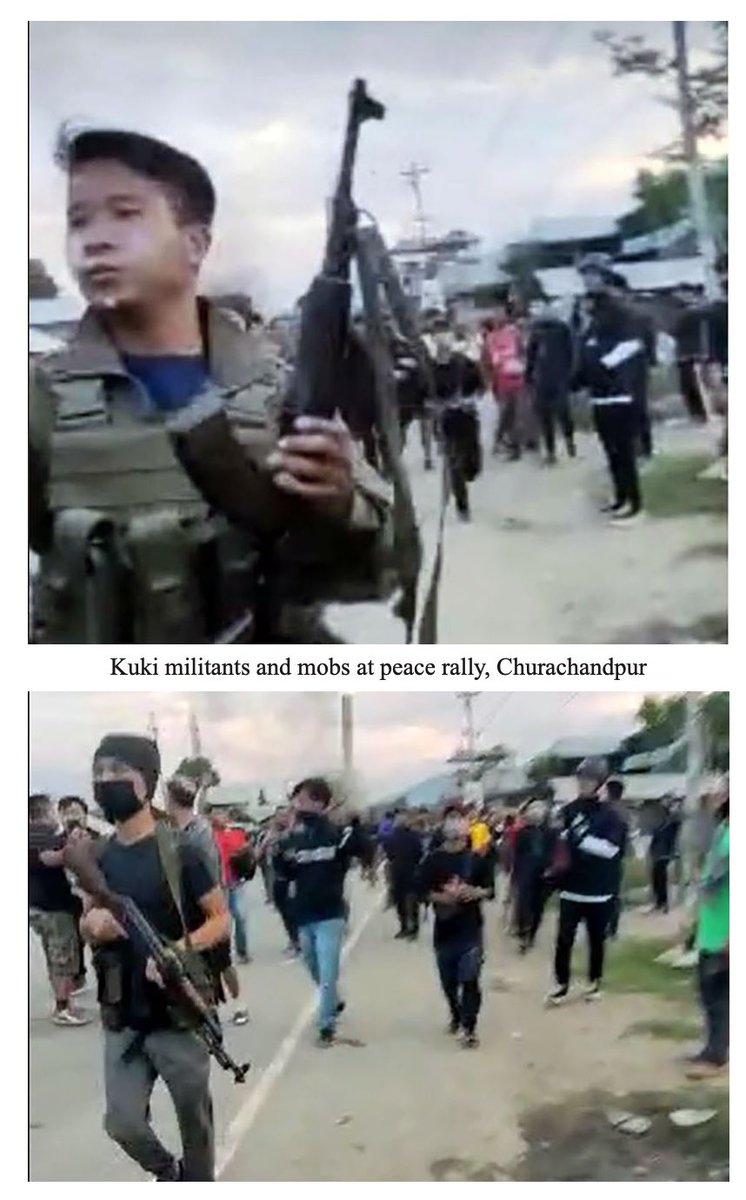On 3rd May 2023, it is established beyond any doubts that #KukiMilitants and thousands of Kukis travel more then 10 km from the site of the Kuki rally and attacked the village of Torbung, which started the #ManipurViolence 

 But here , this shameless self claimed journalist