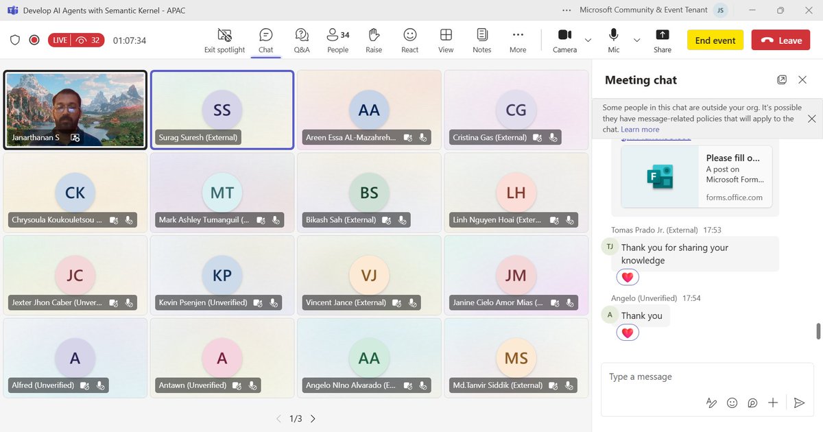 Janarthanan S (@jana_selvaraj) on Twitter photo ๐โจ Yesterday, I had the pleasure and honor of speaking at the virtual meetup session on ๐๐๐ฏ๐๐ฅ๐จ๐ฉ ๐๐ ๐๐ ๐๐ง๐ญ๐ฌ ๐ฐ๐ข๐ญ๐ก ๐๐๐ฆ๐๐ง๐ญ๐ข๐ ๐๐๐ซ๐ง๐๐ฅ organized by <a href="/StyavaD/">STYAVA.DEV</a> community #agenticai #agents #semantickernel #mvpbuzz ๐โจ Yesterday, I had the pleasure and honor of speaking at the virtual meetup session on ๐๐๐ฏ๐๐ฅ๐จ๐ฉ ๐๐ ๐๐ ๐๐ง๐ญ๐ฌ ๐ฐ๐ข๐ญ๐ก ๐๐๐ฆ๐๐ง๐ญ๐ข๐ ๐๐๐ซ๐ง๐๐ฅ organized by <a href="/StyavaD/">STYAVA.DEV</a> community #agenticai #agents #semantickernel #mvpbuzz