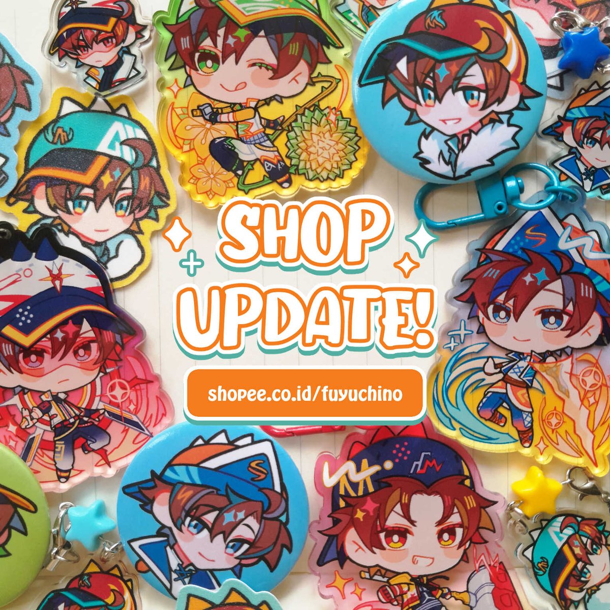 [Shares &amp; likes are appreciated 🧡]

Yang kemarin nanya2 soal fanmerch dedek fusionnya, sekarang udah ada di toko oren ya✨️
Makasih banyak yg udah pada antusias dan sabar nungguin 😭🫶💖✨️

🍊 Link : shopee.co.id/fuyuchino

Bisa dicek yak man temann 💪

Thank you, thank you!