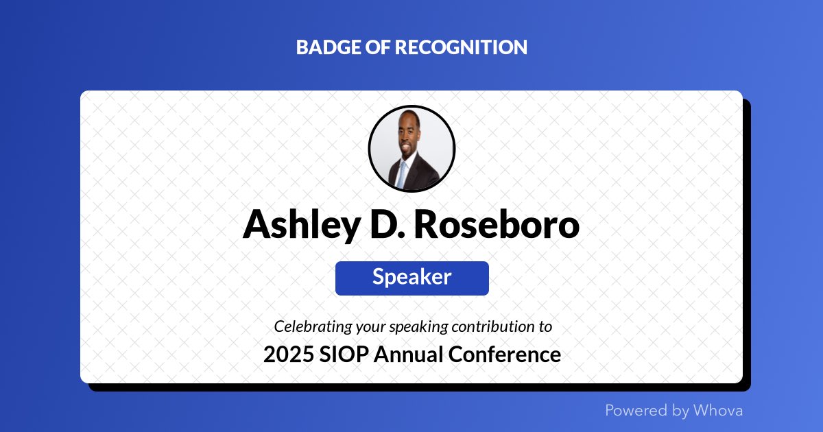 Thrilled to share that I just spoke at 2025 SIOP Annual Conference! Big thanks to the organizers and everyone who joined the session.🌟 Your presence made it special!

 - via #Whova event app