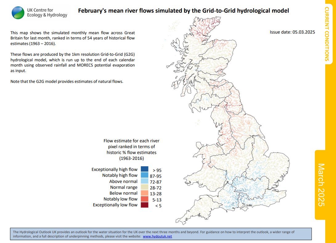 River flows from a month ago now were already looking notably low in wide areas so I'd like to see what it is now. The Easterly wind and sunny days have really dried things out fast. Can anyone source a good soil moisture map out there?