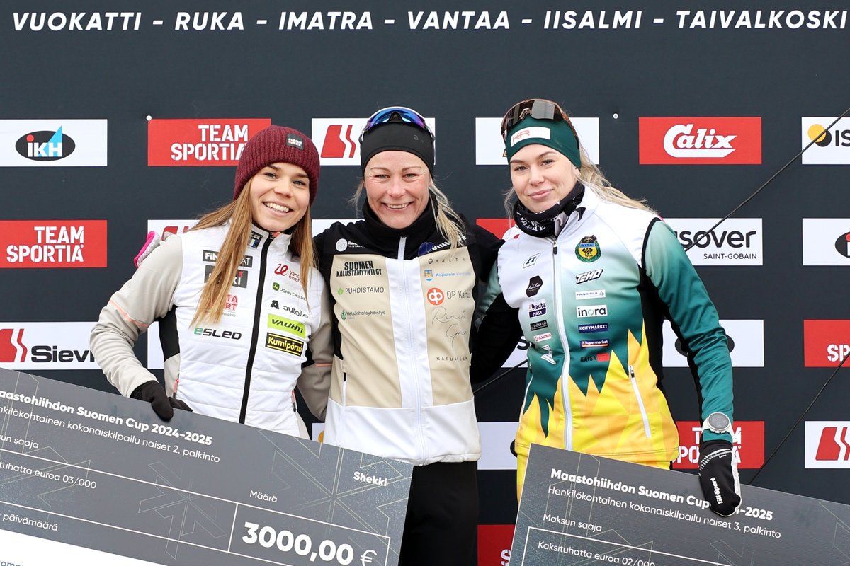 Anne Kyllönen on naisten kokonaiscupin ykkönen 🏆 Jasmi Joensuulle toinen sija ja Vilma Ryytty on kolmas.

𝙆𝙤𝙠𝙤𝙣𝙖𝙞𝙨𝙘𝙪𝙥𝙞𝙣 𝙩𝙪𝙡𝙤𝙠𝙨𝙚𝙩
🔗 hiihtoliitto.fi/wp-content/upl…

#hiihdonsuomencup #näytönpaikka #hiihto