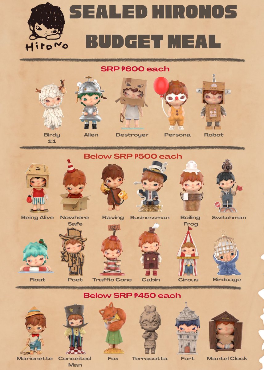 wts • lfb • ph

‼️SEALED HIRONO PAMIGAY SALE‼️

Little Mischief
Shelter
The Other One
Le Petit Prince
CLOT

📍Paranaque
♡ mop: bdo, bpi, gcash
♡mod: jnt, ggx, lalamove

Reply/PM if interested :)