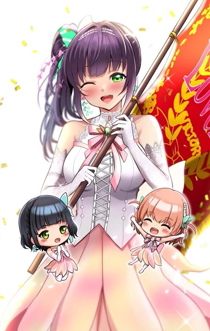 梢先輩、ラブライブ優勝の夢が叶ってほんとにおめでとうございますラブライブ!が、蓮ノ空が、スリーズブーケが大好きです#蓮ノ空美術部#102期生と思い出の蓮ノ空 