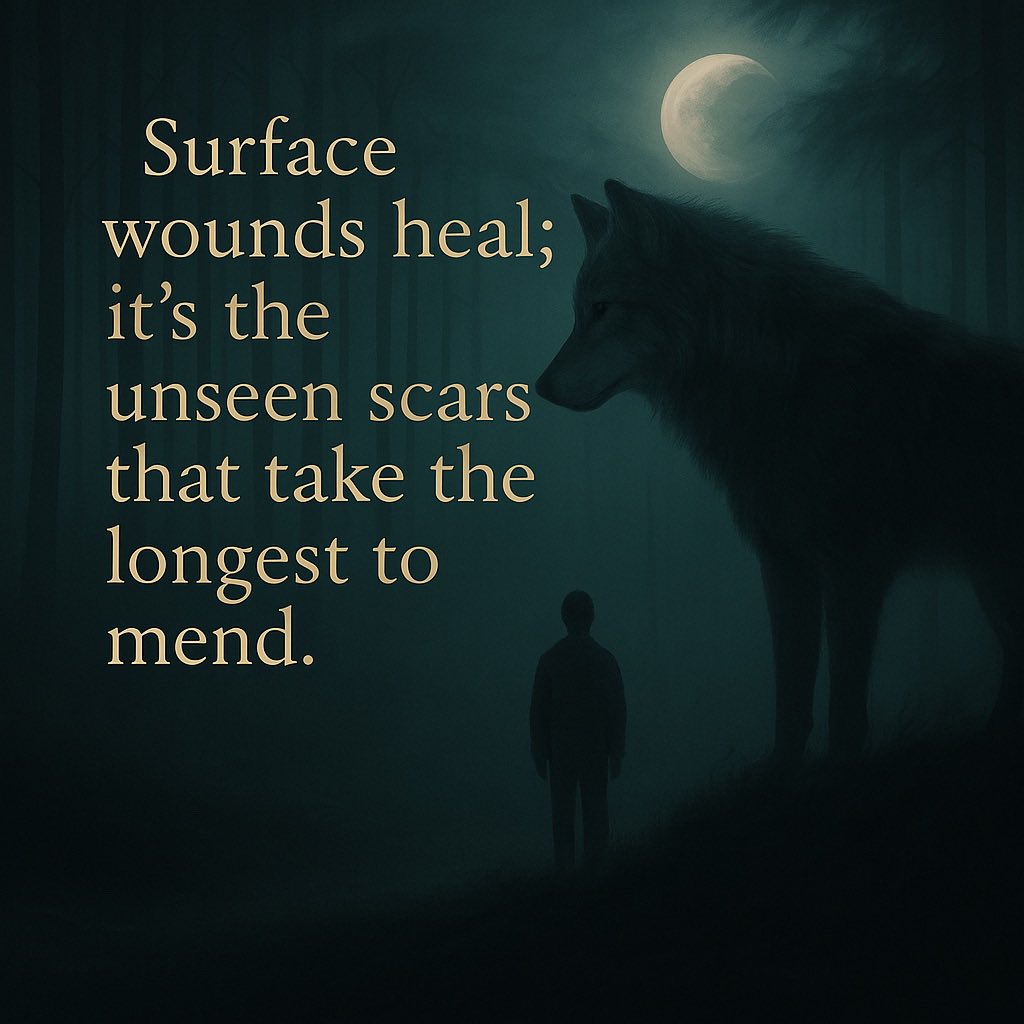 softlightbook's tweet image. Not all pain is visible.
Some battles are fought in silence, behind strong smiles and quiet nights.
It’s the scars you can’t see that tell the loudest stories.

#SilentStruggles #MentalHealthAwareness #HealingTakesTime #UnseenScars #InnerWounds #WolfWisdom #StrengthInSilence…