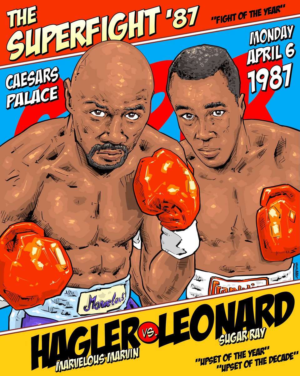 kronkaaart's tweet image. On this day in 1987 #HaglerLeonard The Super Fight 🇺🇸 🔥 🔥 🔥 #boxing #boxeo #boxe #ボクシング 🥊 #MarvinHagler @SugarRayLeonard