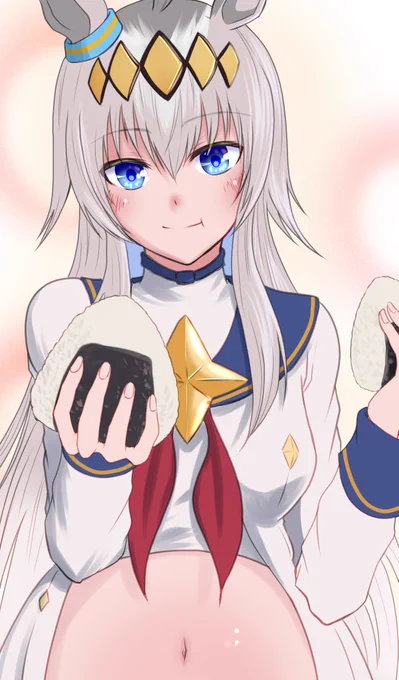 オグリキャップを描くときにとりあえず何か食べさせたくなるの何なんだろう #シングレ #ウマ娘