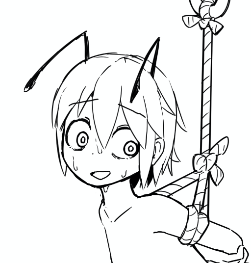 こんな感じのを描いてます
完成したらpixivにupします 