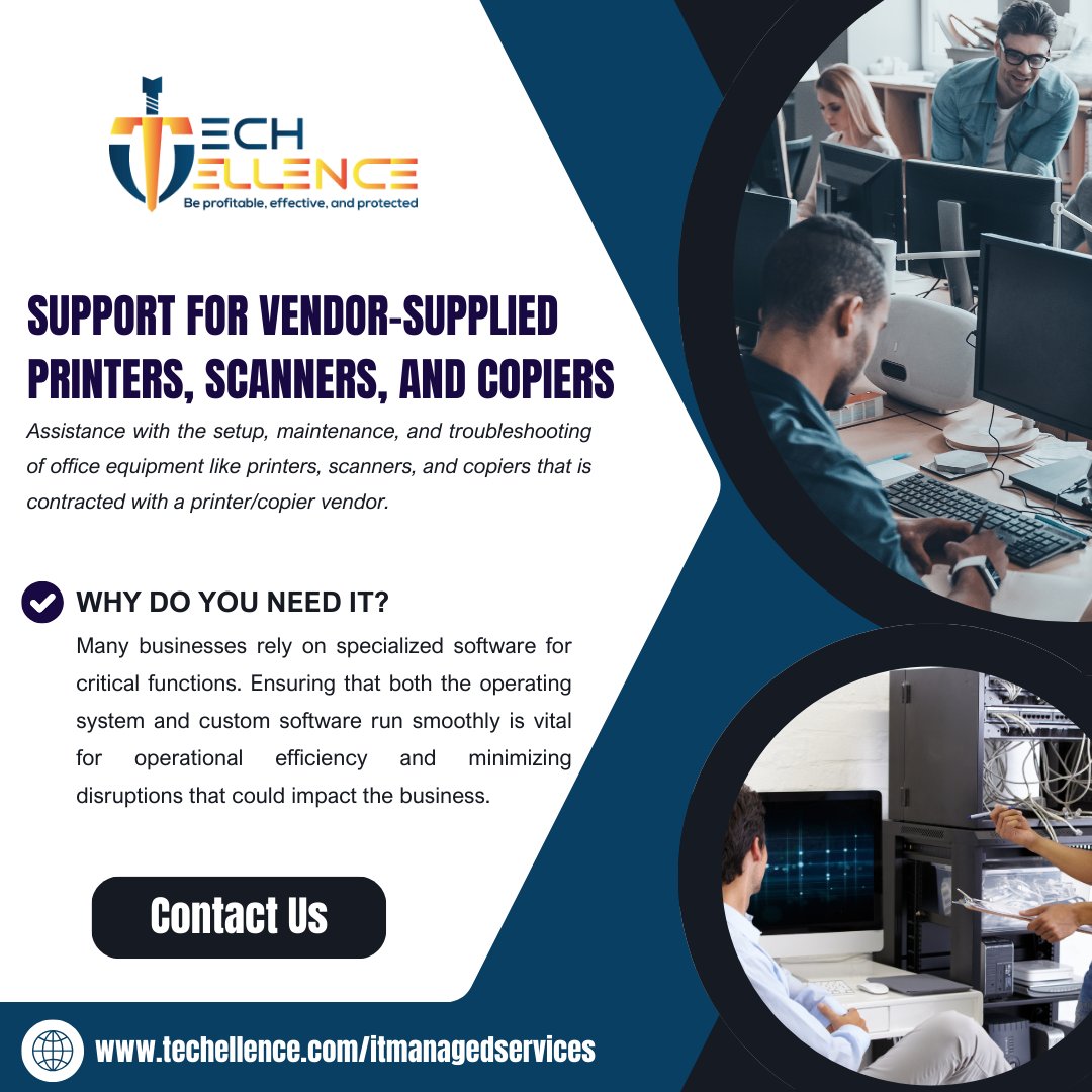 techellence's tweet image. Seamless Office Equipment Support – So You Can Focus on Work!
Reduce downtime, boost productivity, and ensure your office runs efficiently!
🔗 Learn More : techellence.com/itmanagedservi…
#OfficeProductivity #TechSupportExperts #BusinessEfficiency #ReliableSolutions