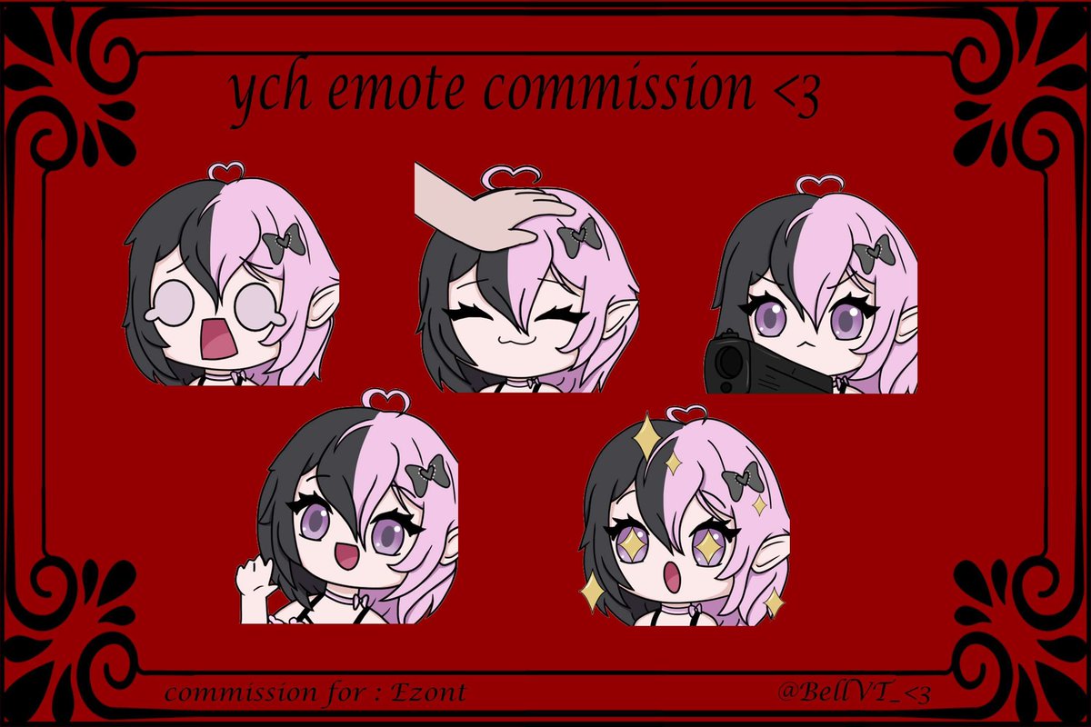 Calling all Vtubers, content creators‼️

✨Im working on my art portfolio on  ✨vgen would anyone be interested in ✨getting a free emote from me?!

please reply to this tweet letting me know! <3

some examples below but arent strictly what id do :)