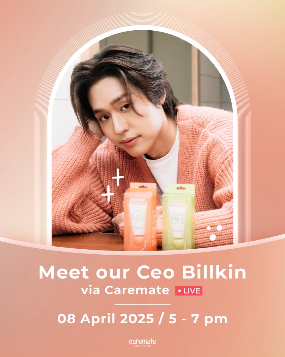 Caremate ขอส่งของขวัญพิเศษต้อนรับซัมเมอร์นี้ 💖

เตรียมพบกับ Caremate Live ที่ทุกคนรอคอย
มาเจอกับ Ceo บิวกิ้น ได้ในวันที่ 8 เมษายน 2025  

ในช่องทาง official ของแคร์เมท 
Lazada: Caremate Store
Facebook: Caremate
Weibo： CAREMATE可儿蜜特
Taobao：CAREMATE可儿蜜特 品牌店

♡