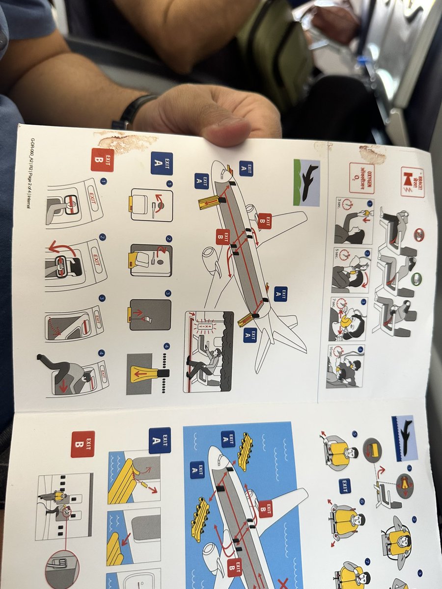 Agk_1011's tweet image. Hey @flyspicejet 
SG006 today.

Forget water or sanitizers — now passengers get blood-stained safety cards as a welcome gift?
Disgusting.
Is basic hygiene too much to ask for in 2025?

#spicejet #PassengerSafety #CleanItUp #FlightClub