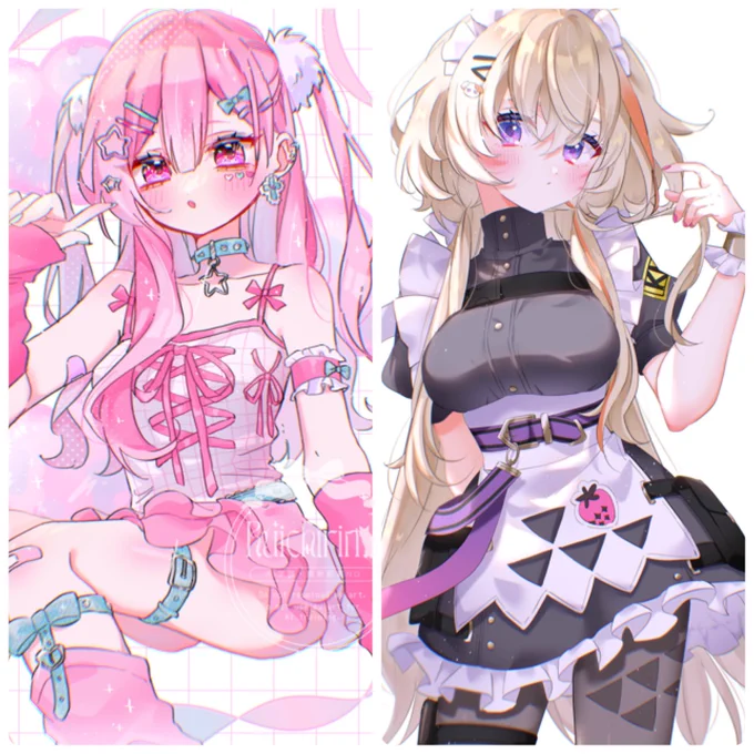【4ヶ月の間で変えたこと】・線画ペン・線幅(太→細)・目の描き方・肌の塗り方・陰影の塗り方・光の描き方←2024.12       2025.4→ 