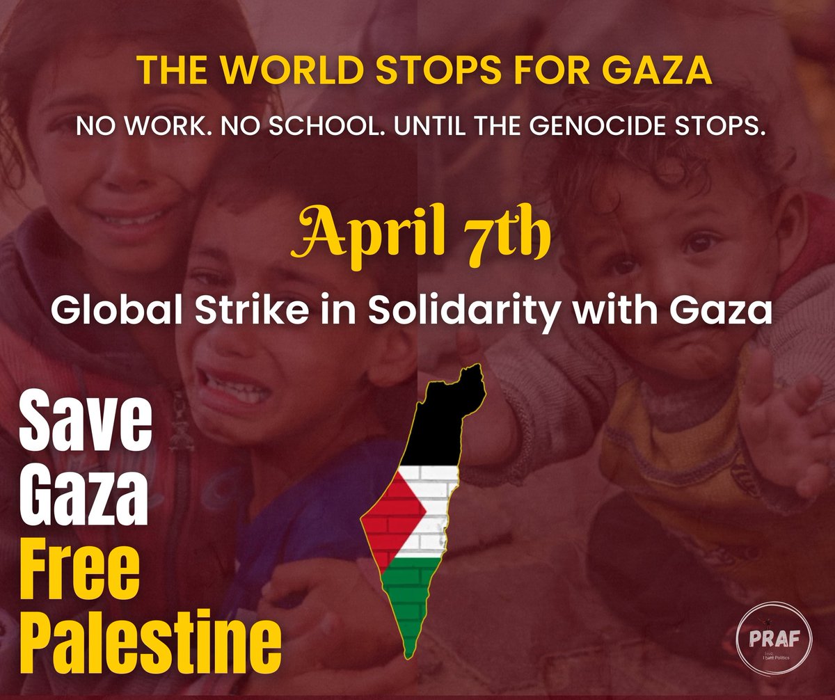 praf_5's tweet photo. Global strike in solidarity with Gaza.
#FreePalestine #SaveGaza https://t.co/vfpGWzaE4s
