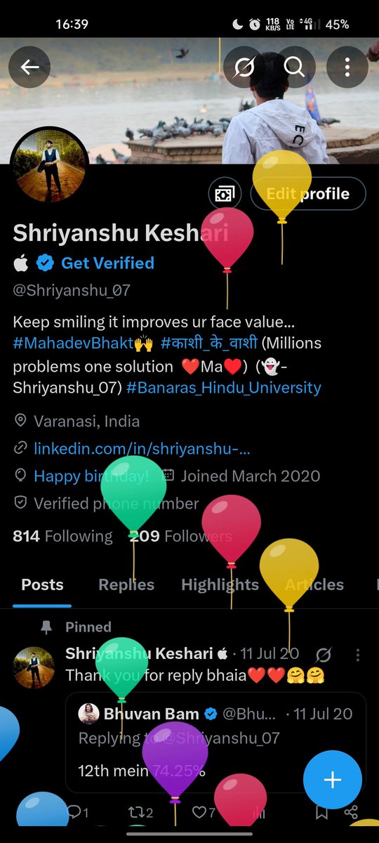 Shriyanshu_07's tweet photo. It's My Birthday 🎂🎊 
#birthday 
#6thApril
#picoftheday https://t.co/jjOUIrcMMX