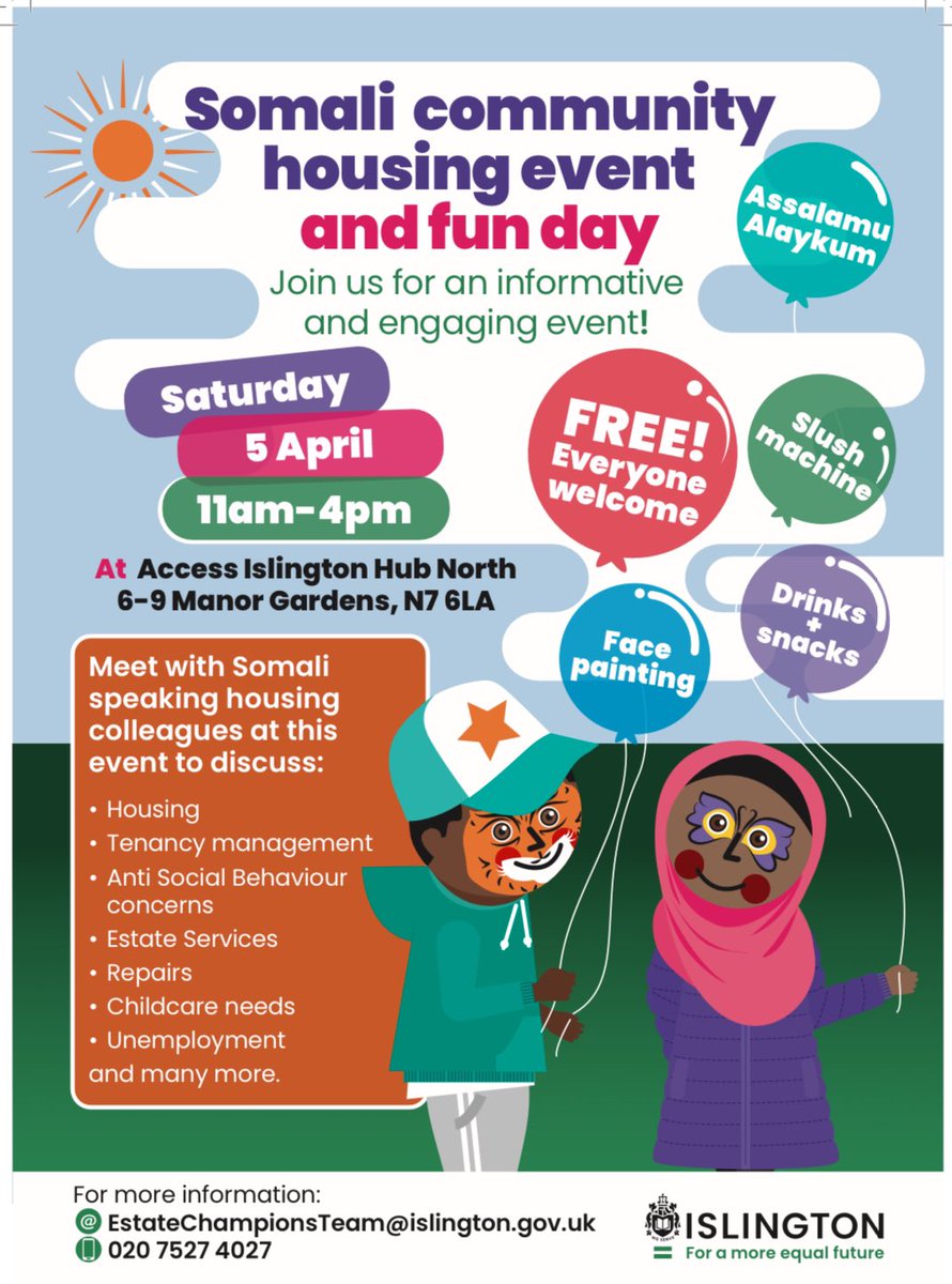 Housing is the biggest issue facing residents in my ward and borough, especially for our most underserved communities.

Great to have joined <a href="/IslingtonBC/">Islington Council</a>’s Somali community housing event and to have <a href="/JasonUJackson/">Jason Jackson</a>, Chair of our Homes and Communities Committee in attendance too.