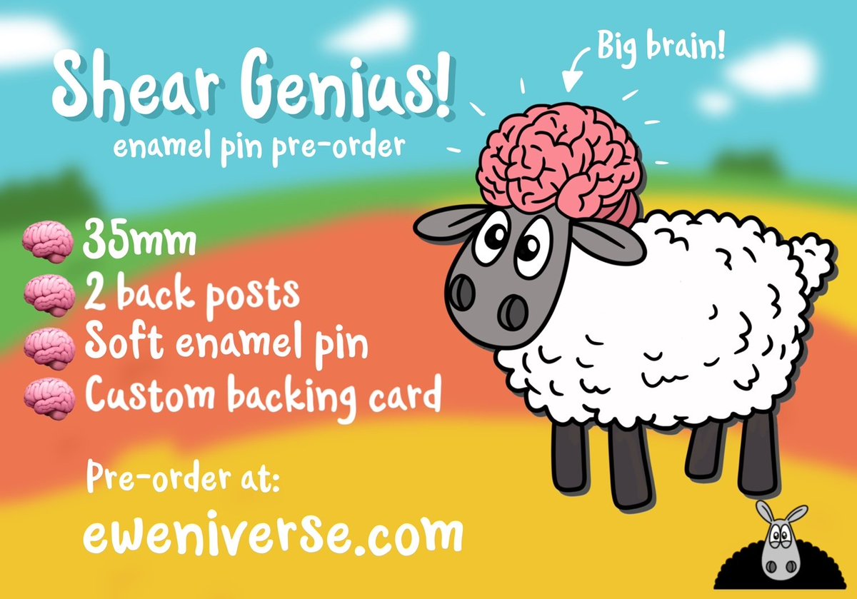 eweniverse's tweet image. Good afternoon #WelshCraftHour
I have opened a pre-order to help send this pin baaadge into production. Great exam gift 🐑🧠
Support us and snag one here: eweniverse.etsy.com/listing/188309…
Reduced price too! 
#shopindie #welshbiz #puns #sheergenius
