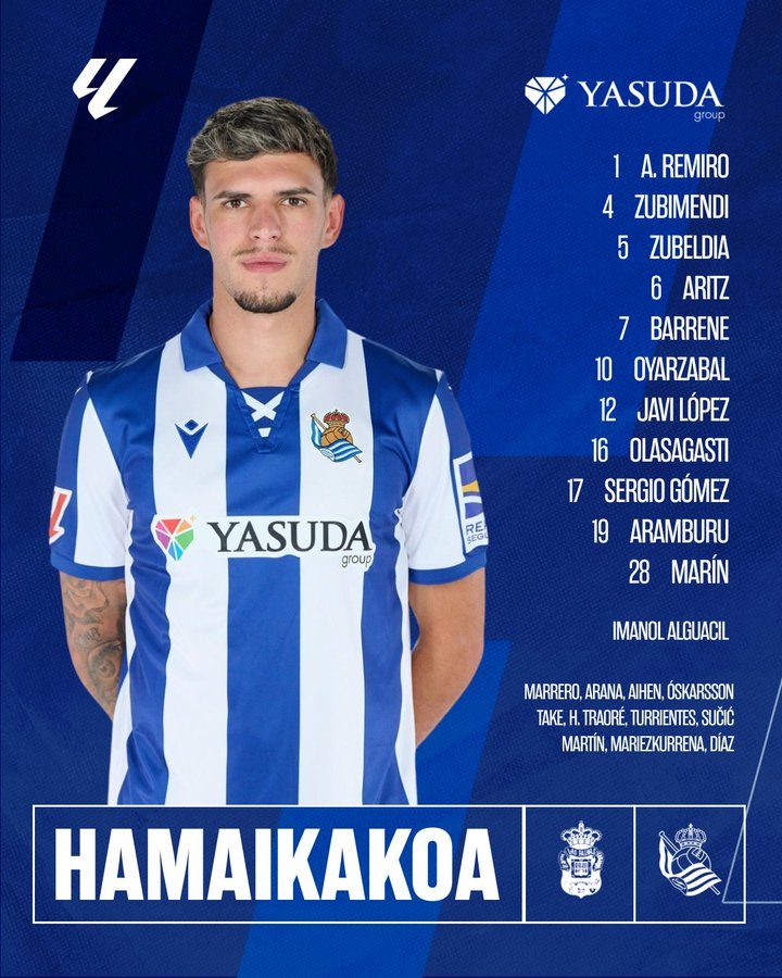 🏟️¡RUEDA el BALÓN en GRAN CANARIA!

<a href="/UDLP_Oficial/">UD Las Palmas</a> 0⃣🆚0⃣ <a href="/RealSociedad/">Real Sociedad Fútbol</a> 
 
 🫡 <a href="/PabloLopezRadio/">Pablo López</a>
 🫡 <a href="/IHerraizFdez/">Israel Herraiz Fernández</a>
 
🎙️ <a href="/christian_stn/">Christian Santana</a>
🕵️‍♂️<a href="/Barbara__Prieto/">Bárbara Prieto</a>

👨🏻‍🏫<a href="/Oscarbadallo/">Oscar Badallo Gómez</a>
👨🏻‍🏫<a href="/jessfigueroa8/">Jessica Figueroa</a> 
👨🏻‍🏫Juanma Marrero

👨‍⚖️ Alfonso Pérez Burrull

🔴#MARCADOR

📻radiomarca.com